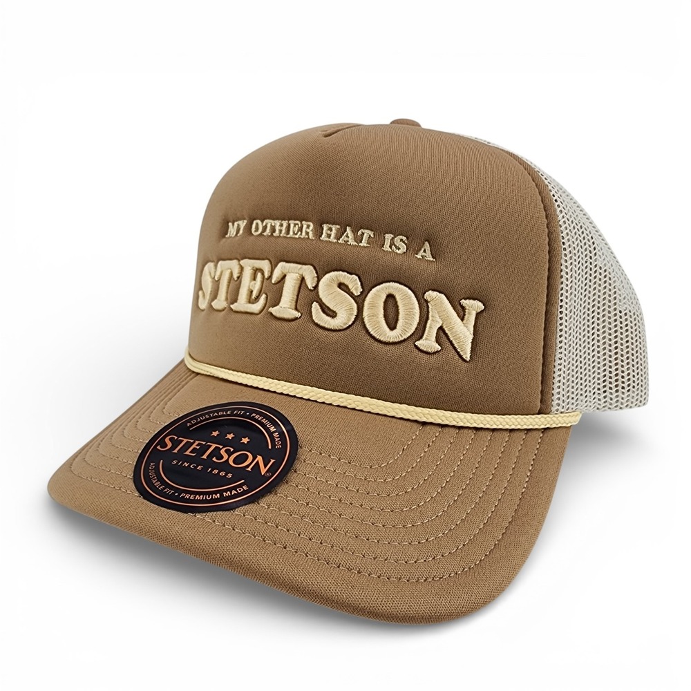 Stetson My Other Hat Is A Rope Trucker Cap Mesh Back Adjustable Snapback NEW
